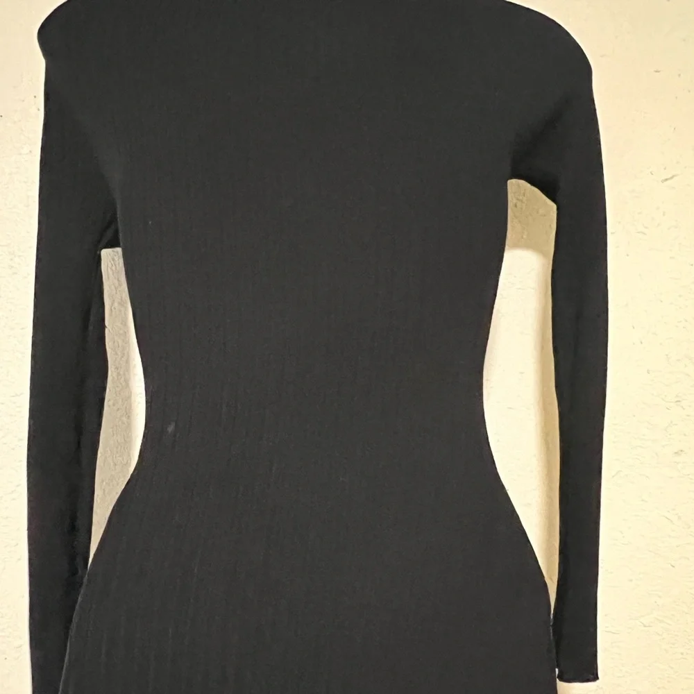 Derek Heart Black Ribbed Long Sleeve Bodycon Dress - Picture 5 of 5
